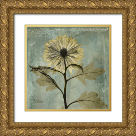 Chrysanthemum Gold Ornate Wood Framed Art Print with Double Matting by Koetsier, Albert