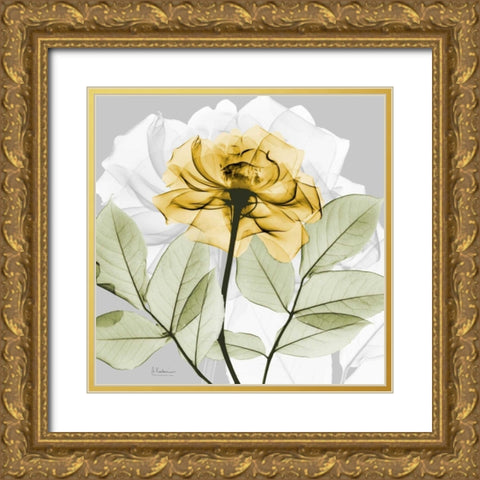 Rose in Gold 3 Gold Ornate Wood Framed Art Print with Double Matting by Koetsier, Albert