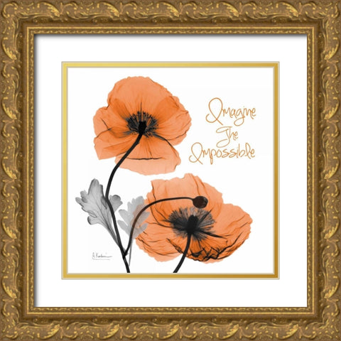 Imagine Iceland Poppy Gold Ornate Wood Framed Art Print with Double Matting by Koetsier, Albert