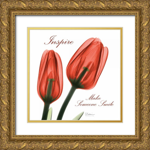 Inspire Tulips Gold Ornate Wood Framed Art Print with Double Matting by Koetsier, Albert