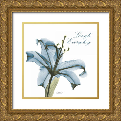 Laugh Everday Lily A36 Gold Ornate Wood Framed Art Print with Double Matting by Koetsier, Albert