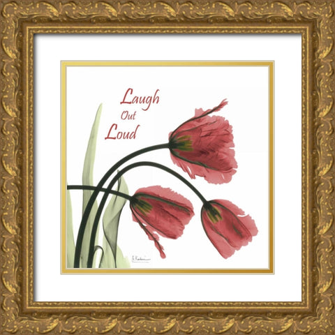 Out Loud Tulips L83 Gold Ornate Wood Framed Art Print with Double Matting by Koetsier, Albert