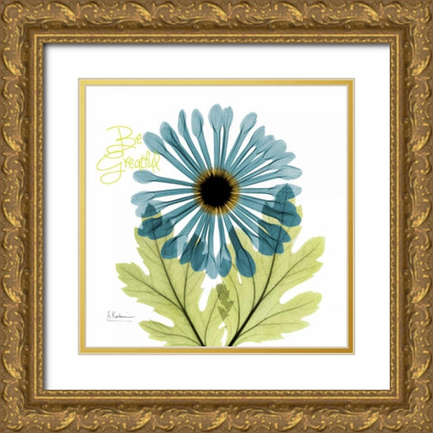 Greatful Chrysanthemum H68 Gold Ornate Wood Framed Art Print with Double Matting by Koetsier, Albert