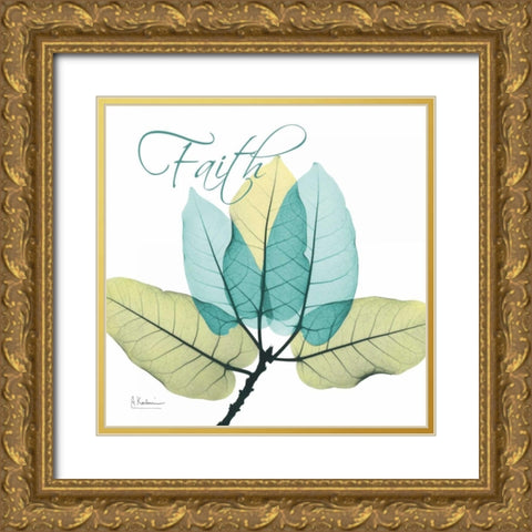 Faith Ficus Burkey Gold Ornate Wood Framed Art Print with Double Matting by Koetsier, Albert