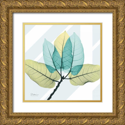 Transitional Ficus Burkey Gold Ornate Wood Framed Art Print with Double Matting by Koetsier, Albert