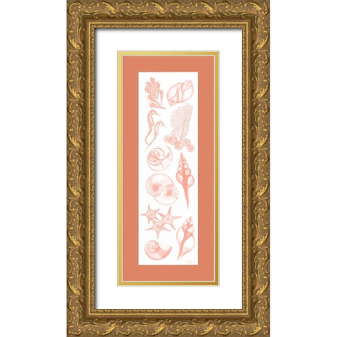 Sealife Coral Matte Gold Ornate Wood Framed Art Print with Double Matting by Koetsier, Albert