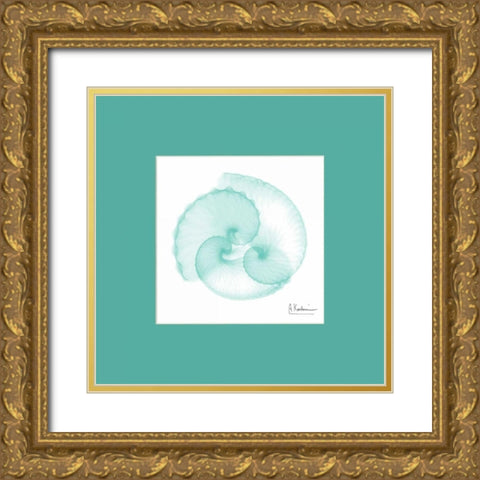 Argonaut Seafoam Matte Gold Ornate Wood Framed Art Print with Double Matting by Koetsier, Albert