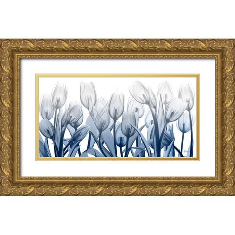 Midnight Blooms 1 Gold Ornate Wood Framed Art Print with Double Matting by Koetsier, Albert