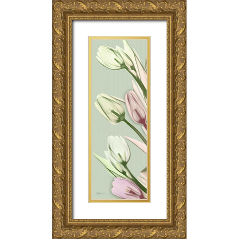 Spring Time Tulips Gold Ornate Wood Framed Art Print with Double Matting by Koetsier, Albert