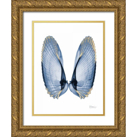 Golden Crusted Angel Wings Gold Ornate Wood Framed Art Print with Double Matting by Koetsier, Albert