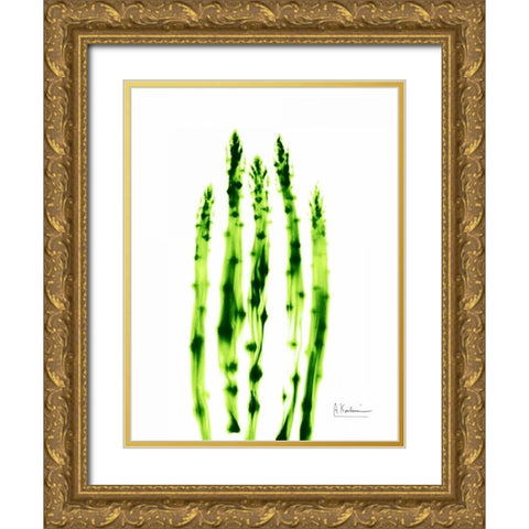 Asparagus Stock Gold Ornate Wood Framed Art Print with Double Matting by Koetsier, Albert