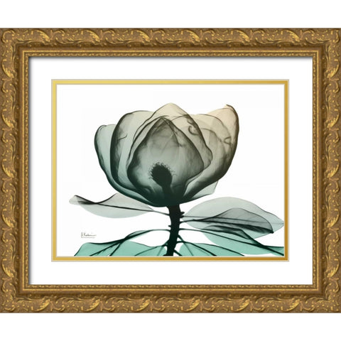 Emerald Magnolia 1 Gold Ornate Wood Framed Art Print with Double Matting by Koetsier, Albert