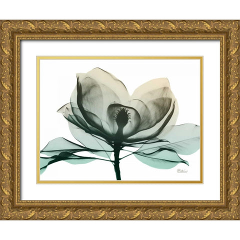 Emerald Magnolia 2 Gold Ornate Wood Framed Art Print with Double Matting by Koetsier, Albert