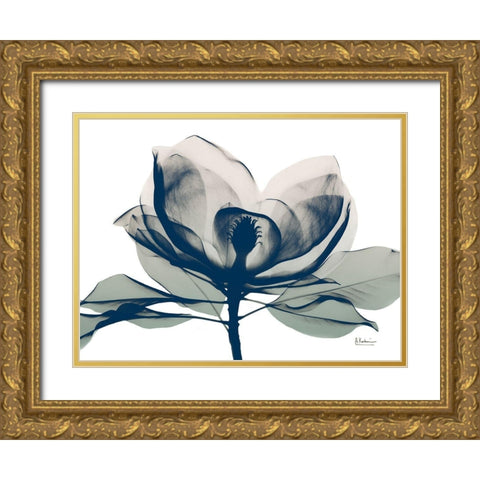 Blue Ranged Magnolia 1 Gold Ornate Wood Framed Art Print with Double Matting by Koetsier, Albert