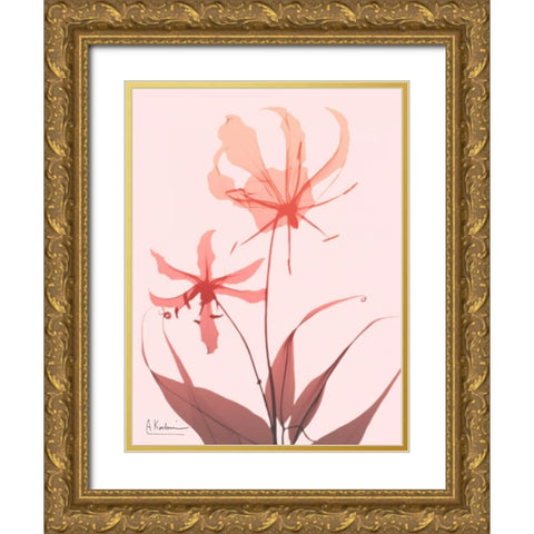 Furiosa Lily Gold Ornate Wood Framed Art Print with Double Matting by Koetsier, Albert