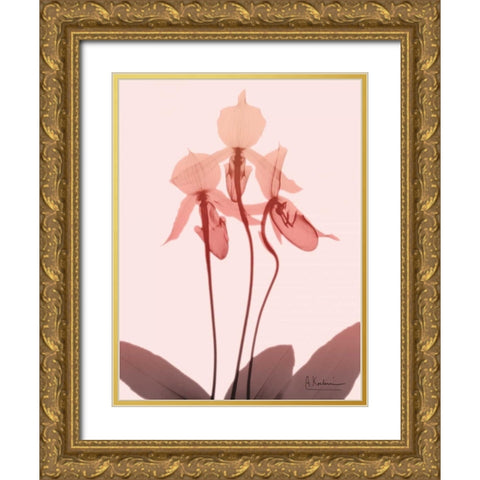 Furiosa Orchid Gold Ornate Wood Framed Art Print with Double Matting by Koetsier, Albert