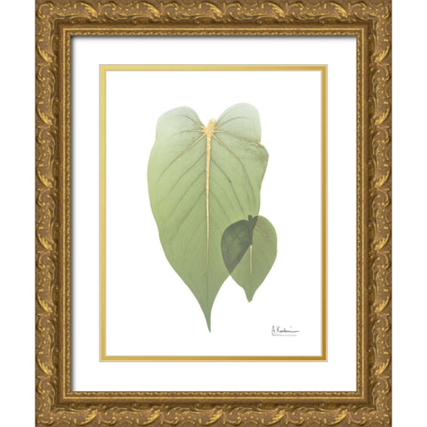 Golden Philodendron 2 Gold Ornate Wood Framed Art Print with Double Matting by Koetsier, Albert