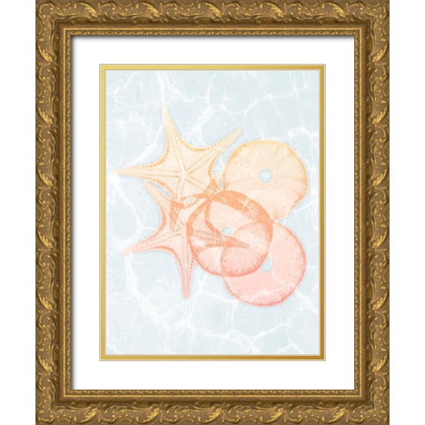 Starfish Shine Gold Ornate Wood Framed Art Print with Double Matting by Koetsier, Albert