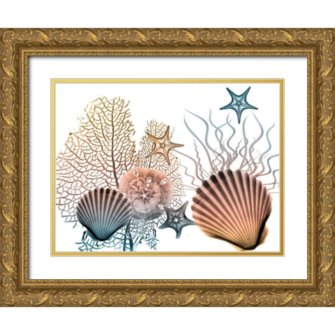 Sea Collective 2 Gold Ornate Wood Framed Art Print with Double Matting by Koetsier, Albert