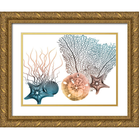 Sea Collective 3 Gold Ornate Wood Framed Art Print with Double Matting by Koetsier, Albert