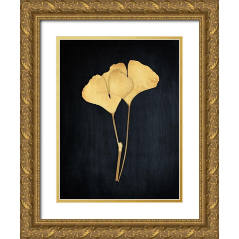 Midas Ginkgo i Gold Ornate Wood Framed Art Print with Double Matting by Koetsier, Albert