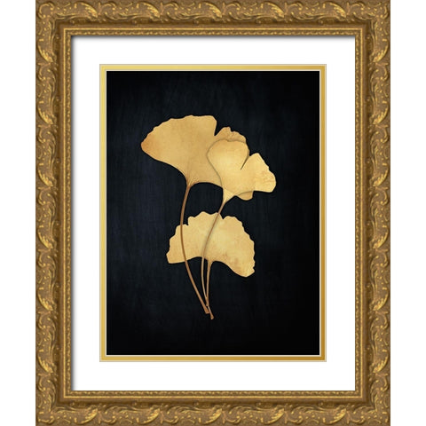 Midas Ginkgo 2 Gold Ornate Wood Framed Art Print with Double Matting by Koetsier, Albert