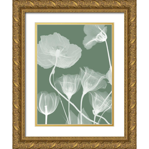 Emerald Flora 1 Gold Ornate Wood Framed Art Print with Double Matting by Koetsier, Albert