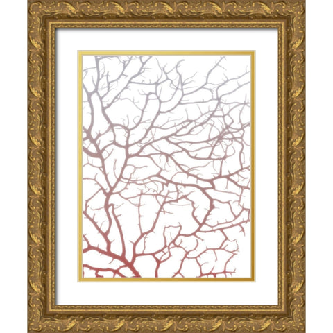 Coral Sea Fan 1 Gold Ornate Wood Framed Art Print with Double Matting by Koetsier, Albert