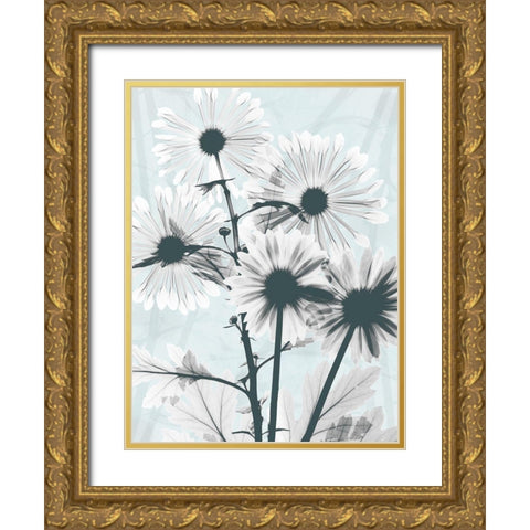 Gerbera Crystalis 1 Gold Ornate Wood Framed Art Print with Double Matting by Koetsier, Albert