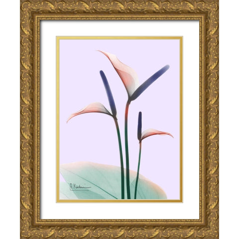 Flamingo Delight 1 Gold Ornate Wood Framed Art Print with Double Matting by Koetsier, Albert