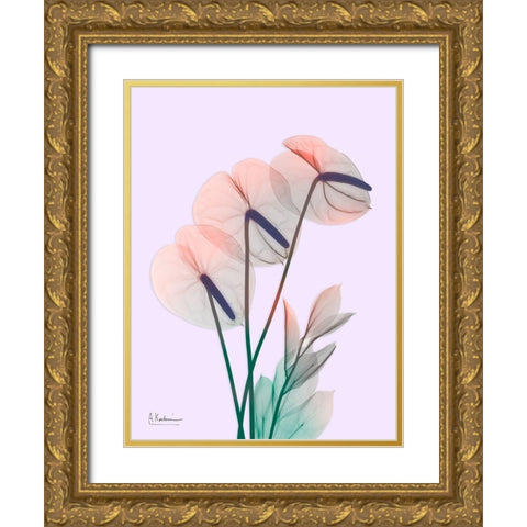 Flamingo Delight 3 Gold Ornate Wood Framed Art Print with Double Matting by Koetsier, Albert