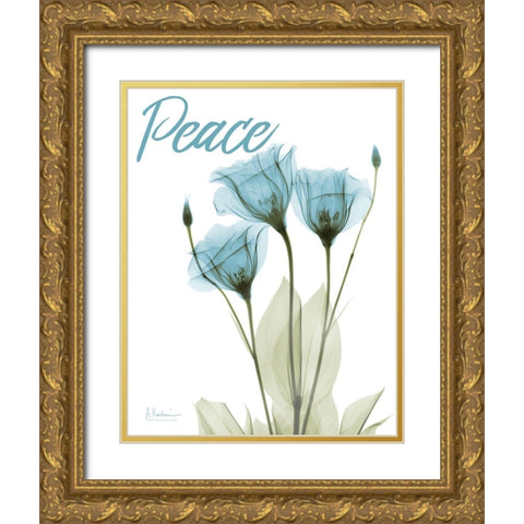 Peaceful Gentian Gold Ornate Wood Framed Art Print with Double Matting by Koetsier, Albert