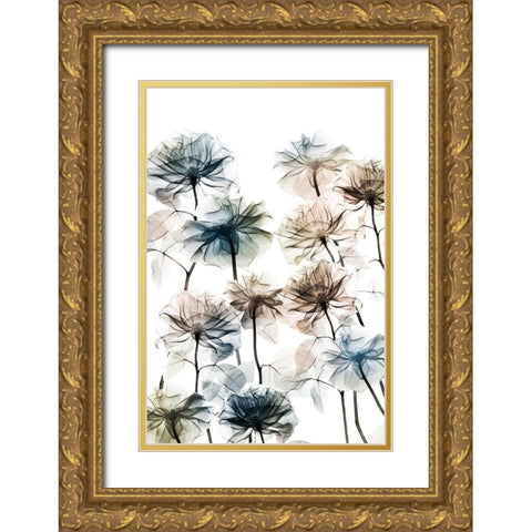 Energetic Flower Bed 3 Gold Ornate Wood Framed Art Print with Double Matting by Koetsier, Albert