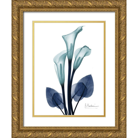 Midnight Calla Lily 1 Gold Ornate Wood Framed Art Print with Double Matting by Koetsier, Albert