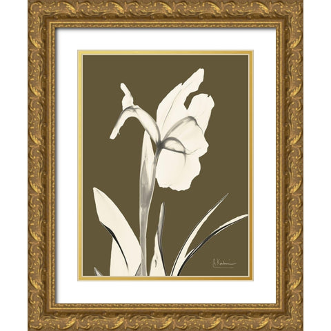 Iris Fall Gold Ornate Wood Framed Art Print with Double Matting by Koetsier, Albert