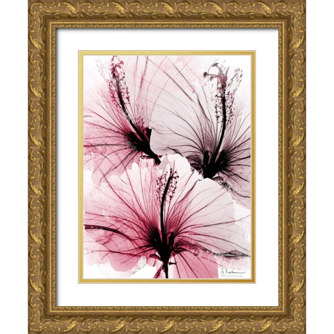 Bright Floral Abstract 1 Gold Ornate Wood Framed Art Print with Double Matting by Koetsier, Albert