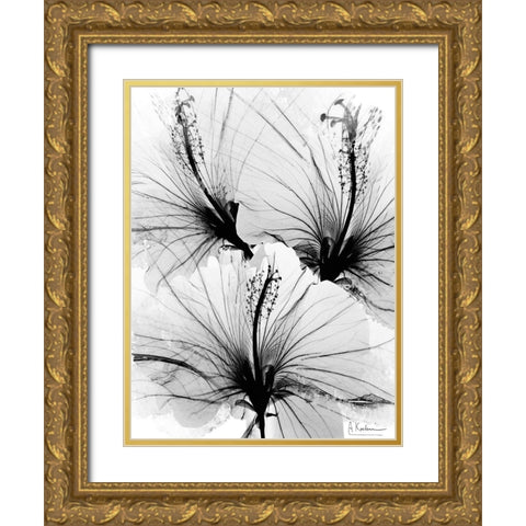 Floral Abstract 1 Gold Ornate Wood Framed Art Print with Double Matting by Koetsier, Albert