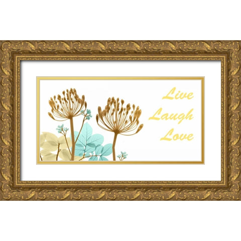 Live Laugh Love Gold Ornate Wood Framed Art Print with Double Matting by Koetsier, Albert