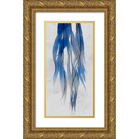 Indigo Growth 1 Gold Ornate Wood Framed Art Print with Double Matting by Koetsier, Albert