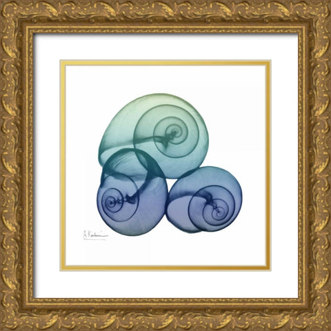 Sea Sky Snails Gold Ornate Wood Framed Art Print with Double Matting by Koetsier, Albert