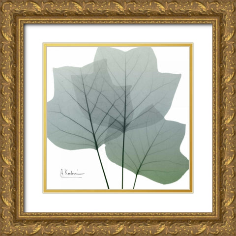 Rainy Tulip Tree Gold Ornate Wood Framed Art Print with Double Matting by Koetsier, Albert