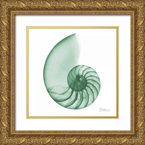 Jade Water Snail 2 Gold Ornate Wood Framed Art Print with Double Matting by Koetsier, Albert