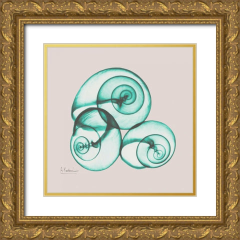 Shamrock Sky Snails Gold Ornate Wood Framed Art Print with Double Matting by Koetsier, Albert