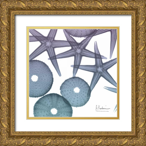 Lavender Dipped Starfish 2 Gold Ornate Wood Framed Art Print with Double Matting by Koetsier, Albert