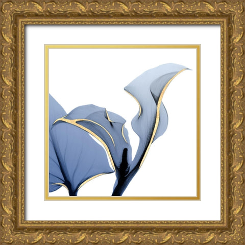 Moonlit Calla Lily Gold Ornate Wood Framed Art Print with Double Matting by Koetsier, Albert