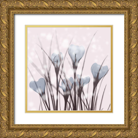 Salmon Crocus Gold Ornate Wood Framed Art Print with Double Matting by Koetsier, Albert