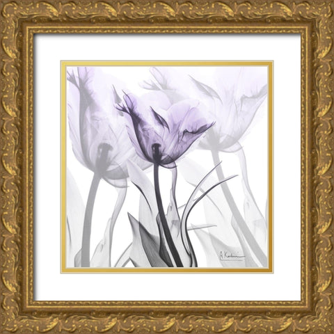 Lilac Luster Tulip Gold Ornate Wood Framed Art Print with Double Matting by Koetsier, Albert