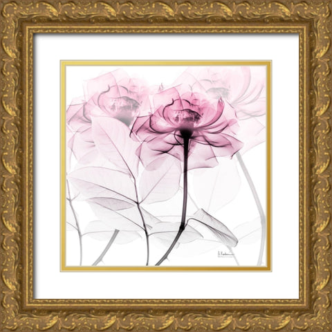 Lavish Pink Rose Gold Ornate Wood Framed Art Print with Double Matting by Koetsier, Albert