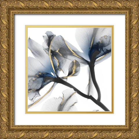 Indigo Luster Cyclamen 2 Gold Ornate Wood Framed Art Print with Double Matting by Koetsier, Albert