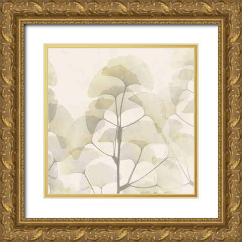 Sunkissed Ginko Gold Ornate Wood Framed Art Print with Double Matting by Koetsier, Albert